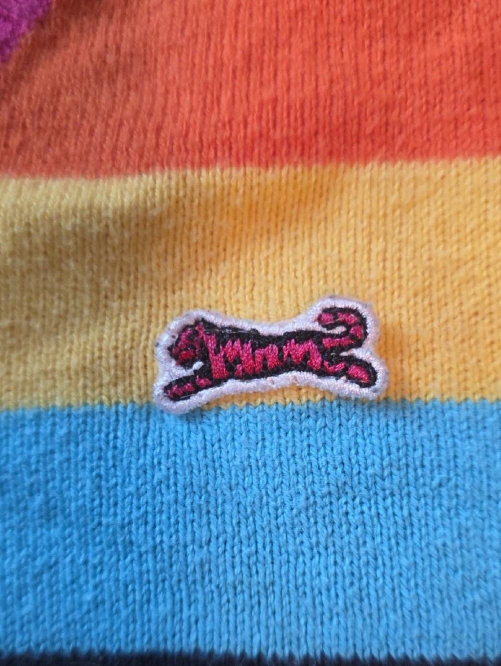 Le Tigre Rainbow Striped V-Neck Sweater Sz M - Picture 3 of 5